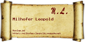 Milhofer Leopold névjegykártya